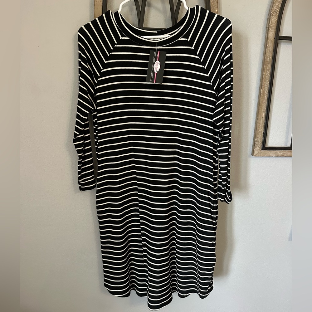 Black and White Striped Dress